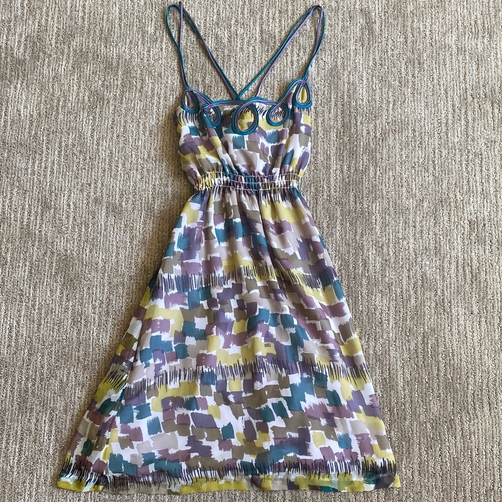 Anthropologie Silk Wendy Katlen Crossback Mini Sundress